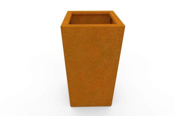Modern metal planter for flowers - Corten steel - dimensions 30x30x60 cm