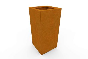 Modern metal planter for flowers - Corten steel - dimensions 30x30x60 cm