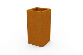 Modern metal planter for flowers - Corten steel - dimensions 30x30x60 cm
