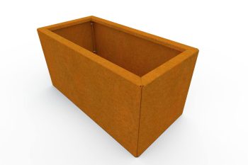 Modern metal planter for flowers - Corten steel - dimensions 30x60x30 cm