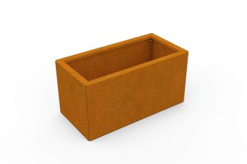 Modern metal planter for flowers - Corten steel - dimensions 30x60x30 cm