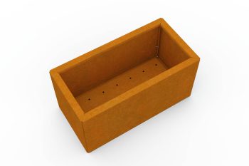 Modern metal planter for flowers - Corten steel - dimensions 30x60x30 cm
