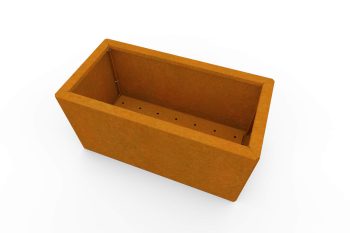 Modern metal planter for flowers - Corten steel - dimensions 30x60x30 cm