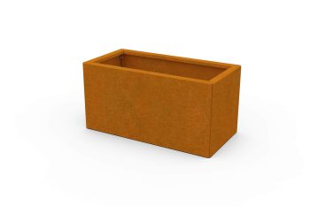 Modern metal planter for flowers - Corten steel - dimensions 30x60x30 cm