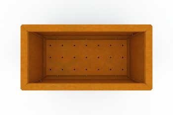 Modern metal planter for flowers - Corten steel - dimensions 30x60x30 cm