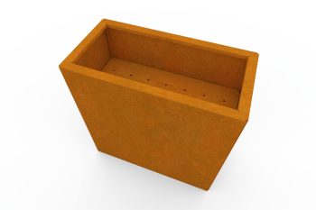 Modern metal planter for flowers - Corten steel - dimensions 30x60x60 cm