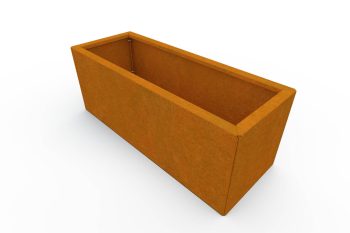 Modern metal planter for flowers - Corten steel - dimensions 30x80x30 cm