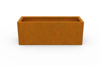 Modern metal planter for flowers - Corten steel - dimensions 30x80x30 cm