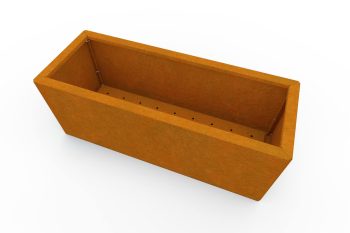 Modern metal planter for flowers - Corten steel - dimensions 30x80x30 cm