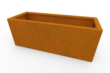 Modern metal planter for flowers - Corten steel - dimensions 30x80x30 cm