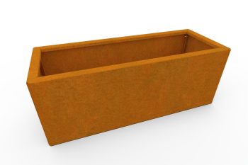 Modern metal planter for flowers - Corten steel - dimensions 30x80x30 cm