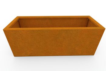Modern metal planter for flowers - Corten steel - dimensions 30x80x30 cm