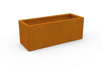 Modern metal planter for flowers - Corten steel - dimensions 30x80x30 cm