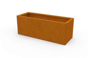 Modern metal planter for flowers - Corten steel - dimensions 30x80x30 cm