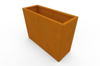 Modern metal planter for flowers - Corten steel - dimensions 30x80x60 cm