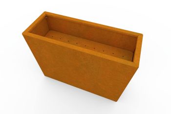 Modern metal planter for flowers - Corten steel - dimensions 30x80x60 cm