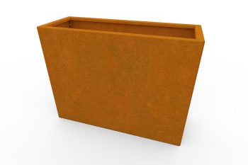 Modern metal planter for flowers - Corten steel - dimensions 30x80x60 cm