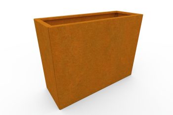 Modern metal planter for flowers - Corten steel - dimensions 30x80x60 cm