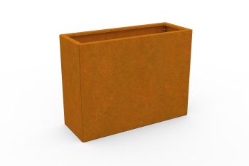 Modern metal planter for flowers - Corten steel - dimensions 30x80x60 cm