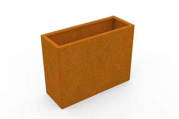 Modern metal planter for flowers - Corten steel - dimensions 30x80x60 cm