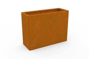 Modern metal planter for flowers - Corten steel - dimensions 30x80x60 cm