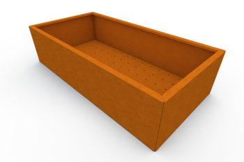 Modern metal planter for flowers - Corten steel - dimensions 60x120x30 cm