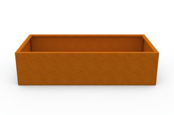 Modern metal planter for flowers - Corten steel - dimensions 60x120x30 cm