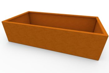 Modern metal planter for flowers - Corten steel - dimensions 60x120x30 cm