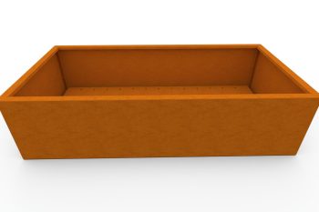Modern metal planter for flowers - Corten steel - dimensions 60x120x30 cm