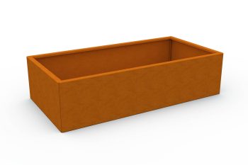 Modern metal planter for flowers - Corten steel - dimensions 60x120x30 cm
