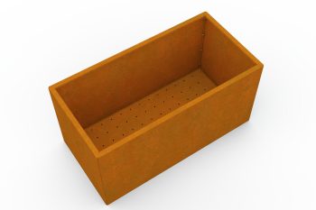 Modern metal planter for flowers - Corten steel - dimensions 60x120x60 cm