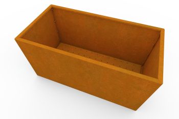 Modern metal planter for flowers - Corten steel - dimensions 60x120x60 cm