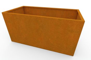 Modern metal planter for flowers - Corten steel - dimensions 60x120x60 cm