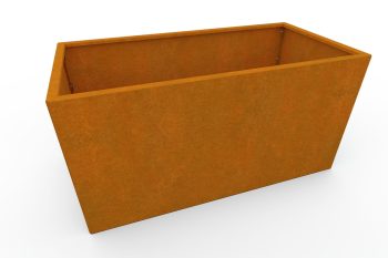 Modern metal planter for flowers - Corten steel - dimensions 60x120x60 cm