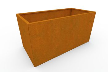 Modern metal planter for flowers - Corten steel - dimensions 60x120x60 cm