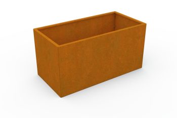 Modern metal planter for flowers - Corten steel - dimensions 60x120x60 cm