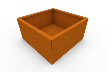 Modern metal planter for flowers - Corten steel - dimensions 60x60x30 cm