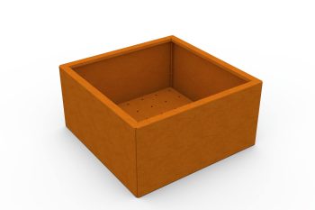 Modern metal planter for flowers - Corten steel - dimensions 60x60x30 cm