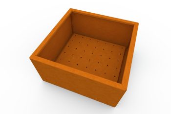 Modern metal planter for flowers - Corten steel - dimensions 60x60x30 cm