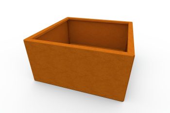 Modern metal planter for flowers - Corten steel - dimensions 60x60x30 cm