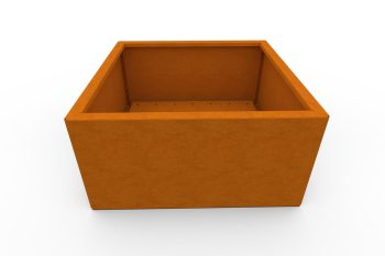 Modern metal planter for flowers - Corten steel - dimensions 60x60x30 cm