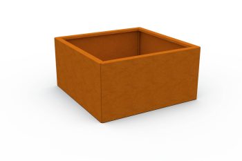 Modern metal planter for flowers - Corten steel - dimensions 60x60x30 cm