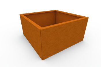 Modern metal planter for flowers - Corten steel - dimensions 60x60x30 cm