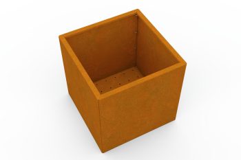 Modern metal planter for flowers - Corten steel - dimensions 60x60x60 cm