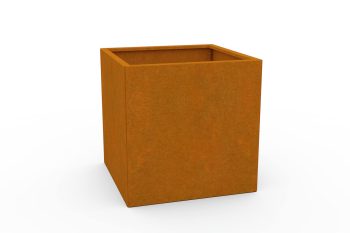 Modern metal planter for flowers - Corten steel - dimensions 60x60x60 cm