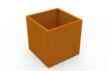 Modern metal planter for flowers - Corten steel - dimensions 60x60x60 cm