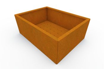 Modern metal planter for flowers - Corten steel - dimensions 60x80x30 cm