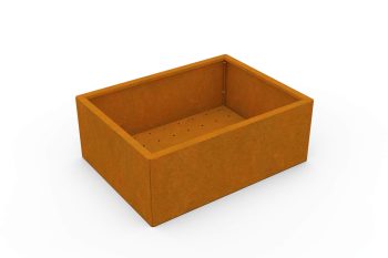 Modern metal planter for flowers - Corten steel - dimensions 60x80x30 cm