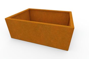 Modern metal planter for flowers - Corten steel - dimensions 60x80x30 cm