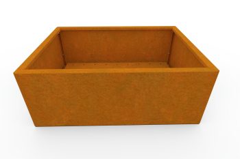 Modern metal planter for flowers - Corten steel - dimensions 60x80x30 cm